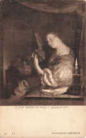PEINTURES - TABLEAUX - Van Mieris - Joueuse De Luth - Carte Postale Ancienne - Malerei & Gemälde