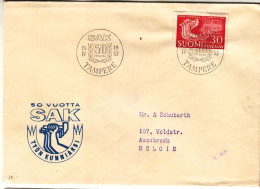 Finlande - Lettre De 1957 - Oblit Tampere - Valeur 4 Euros - - Covers & Documents