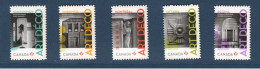 Canada, Yv 2604, 2605, 2606, 2607, 2608, Mi 2729, 2730, 2731, 2732, 2733, **, Autocollant, Art Déco, - Nuevos