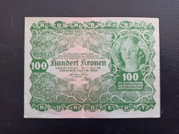 Billet Autriche 100 Kronen 1922 - Oesterreich