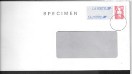 *Enveloppe 22x11 PAP "Marianne De Briat" Surchargé SPECIMEN - Especimenes