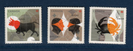 Canada, Yv 2595, 2603, 2614, Mi 2715, 2723, 2734, **, Autocollants, Zoodiaque, Taureau, Gémeaux, Cancer, - Ongebruikt