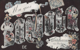 Un Gros Bonjour De PONTCHARRA-sur-TURDINE (Rhône) - Voyagé 190? (2 Scans) Vve Rigal, 21 Rue Saint-Ambroise à Paris 11e - Pontcharra-sur-Turdine