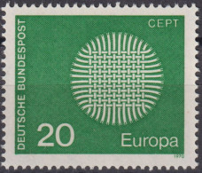 1970 Deutschland > BRD, ** Mi:DE 620, Sn:DE 1018, Yt:DE 483, Europa (C.E.P.T.) 1970 - Lodernde Sonne - 1970