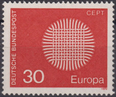 1970 Deutschland > BRD, ** Mi:DE 621, Sn:DE 1019, Yt:DE 484, Europa (C.E.P.T.) 1970 - Lodernde Sonne - 1970