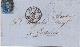 34623# BELGIQUE LEOPOLD MEDAILLON N°11 LETTRE Obl 20 BOUILLON 1863 Pour GOSSELIES - 1849-1865 Medaillons (Varia)