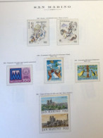 San Marino 1982 Annata Completa 24 V.  Montata Su 3 Fogli Marini ( Album 2 ) - Unused Stamps