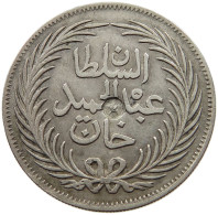 TUNISIA 4 RIYAL 1294 Abdulhamid II 4 RIYAL 1294 COUNTERMARKED STAR #t059 0243 - Tunisie