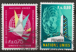 NATIONS-UNIES - GENEVE: Obl., N° YT 8 Et 9, TB - Oblitérés
