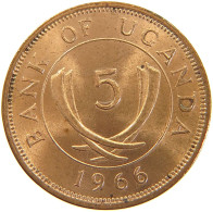 UGANDA 5 CENTS 1966  #c041 0443 - Uganda