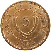 UGANDA 5 CENTS 1966  #a085 0677 - Uganda