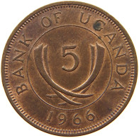 UGANDA 5 CENTS 1966  #a085 0465 - Uganda