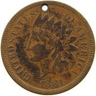 UNITED STATES OF AMERICA CENT 1881 INDIAN HEAD ENGRAVED #t124 0039 - 1859-1909: Indian Head