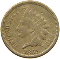 UNITED STATES OF AMERICA CENT 1863 INDIAN HEAD WEAK STRUCK #a033 0977 - 1859-1909: Indian Head
