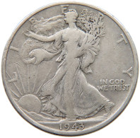 UNITED STATES OF AMERICA 1/2 DOLLAR 1943 S LIBERTY WALKING #s058 0429 - 1916-1947: Liberty Walking