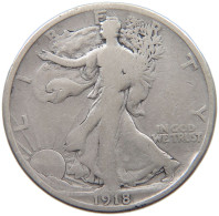UNITED STATES OF AMERICA 1/2 DOLLAR 1918 LIBERTY WALKING #c079 0755 - 1916-1947: Liberty Walking (Libertà Che Cammina)