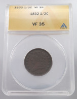 UNITED STATES OF AMERICA 1/2 CENT 1832 Classic Head (1809-1836) #tm6 0089 - 1794-1839: Früher Half Dollar