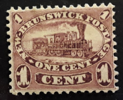 NOUVEAU NEW BRUNSWICK, 1860 - 1863 Yvert No 4 A , 1 C Violet Brun , Train Locomotive  , Neuf (*) , TB - Nuovi