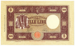 1000 LIRE BARBETTI GRANDE M TESTINA RETRO BI RSI 06/03/1944 SUP+ - Andere