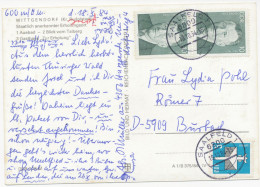 DDR 1984 Flugpost 5 Pf U Fritz Große 10 Pf (2) MiF Portogerecht Auf Kab.-Gruß-Aus-AK (RP) Von WITTGENDORF (Kr. Rudolstad - Briefe U. Dokumente