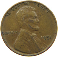 UNITED STATES OF AMERICA CENT 1951 LINCOLN WHEAT #s063 0531 - 1909-1958: Lincoln, Wheat Ears Reverse
