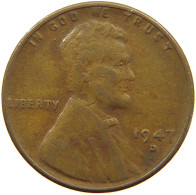 UNITED STATES OF AMERICA CENT 1947 D LINCOLN WHEAT #s063 0555 - 1909-1958: Lincoln, Wheat Ears Reverse