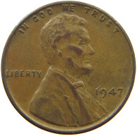 UNITED STATES OF AMERICA CENT 1947 LINCOLN WHEAT #s063 0743 - 1909-1958: Lincoln, Wheat Ears Reverse
