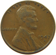 UNITED STATES OF AMERICA CENT 1947 D LINCOLN WHEAT #s063 0607 - 1909-1958: Lincoln, Wheat Ears Reverse