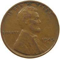 UNITED STATES OF AMERICA CENT 1945 S LINCOLN WHEAT #s054 0687 - 1909-1958: Lincoln, Wheat Ears Reverse