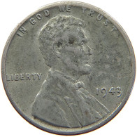 UNITED STATES OF AMERICA CENT 1943 LINCOLN WHEAT #s023 0019 - 1909-1958: Lincoln, Wheat Ears Reverse