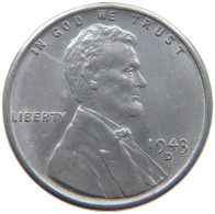 UNITED STATES OF AMERICA CENT 1943 D Lincoln Wheat #s063 0961 - 1909-1958: Lincoln, Wheat Ears Reverse