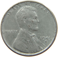 UNITED STATES OF AMERICA CENT 1943 D LINCOLN WHEAT #a086 0347 - 1909-1958: Lincoln, Wheat Ears Reverse