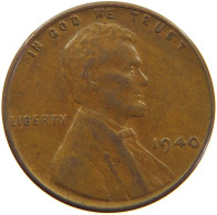 UNITED STATES OF AMERICA CENT 1940 LINCOLN WHEAT #a063 0283 - 1909-1958: Lincoln, Wheat Ears Reverse