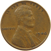 UNITED STATES OF AMERICA CENT 1940 LINCOLN WHEAT #a014 0069 - 1909-1958: Lincoln, Wheat Ears Reverse