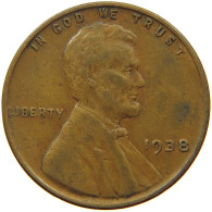 UNITED STATES OF AMERICA CENT 1938 LINCOLN WHEAT #s063 0943 - 1909-1958: Lincoln, Wheat Ears Reverse