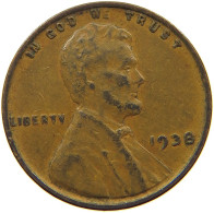 UNITED STATES OF AMERICA CENT 1938 LINCOLN WHEAT #s063 0489 - 1909-1958: Lincoln, Wheat Ears Reverse