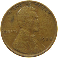 UNITED STATES OF AMERICA CENT 1938 LINCOLN WHEAT #c012 0087 - 1909-1958: Lincoln, Wheat Ears Reverse