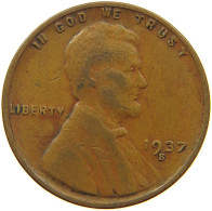 UNITED STATES OF AMERICA CENT 1937 S LINCOLN WHEAT #s063 0737 - 1909-1958: Lincoln, Wheat Ears Reverse