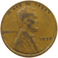 UNITED STATES OF AMERICA CENT 1937 LINCOLN WHEAT #s063 0621 - 1909-1958: Lincoln, Wheat Ears Reverse