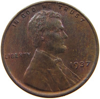 UNITED STATES OF AMERICA CENT 1937 Lincoln Wheat #s063 0539 - 1909-1958: Lincoln, Wheat Ears Reverse