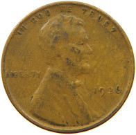 UNITED STATES OF AMERICA CENT 1936 LINCOLN WHEAT #s063 0725 - 1909-1958: Lincoln, Wheat Ears Reverse