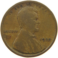 UNITED STATES OF AMERICA CENT 1920 LINCOLN WHEAT #s063 0709 - 1909-1958: Lincoln, Wheat Ears Reverse