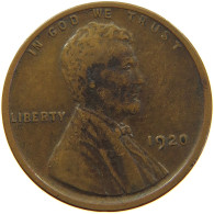 UNITED STATES OF AMERICA CENT 1920 LINCOLN WHEAT #s012 0251 - 1909-1958: Lincoln, Wheat Ears Reverse