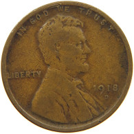 UNITED STATES OF AMERICA CENT 1918 D LINCOLN WHEAT #c017 0357 - 1909-1958: Lincoln, Wheat Ears Reverse