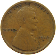 UNITED STATES OF AMERICA CENT 1918 D Lincoln Wheat #s063 0923 - 1909-1958: Lincoln, Wheat Ears Reverse