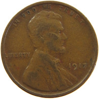 UNITED STATES OF AMERICA CENT 1917 LINCOLN WHEAT #c064 0351 - 1909-1958: Lincoln, Wheat Ears Reverse