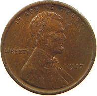 UNITED STATES OF AMERICA CENT 1917 Lincoln Wheat #s063 0745 - 1909-1958: Lincoln, Wheat Ears Reverse
