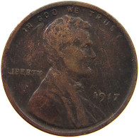 UNITED STATES OF AMERICA CENT 1917 LINCOLN WHEAT #a014 0083 - 1909-1958: Lincoln, Wheat Ears Reverse