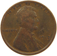 UNITED STATES OF AMERICA CENT 1917 LINCOLN WHEAT #c063 0199 - 1909-1958: Lincoln, Wheat Ears Reverse