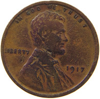 UNITED STATES OF AMERICA CENT 1917 LINCOLN WHEAT #s063 0905 - 1909-1958: Lincoln, Wheat Ears Reverse